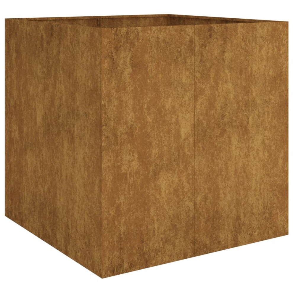 Vidaxl (80 X 80 X 80 Cm) Planter Garden Raised Bed Plant Pot Flower Box Flower Pot Corten Steel