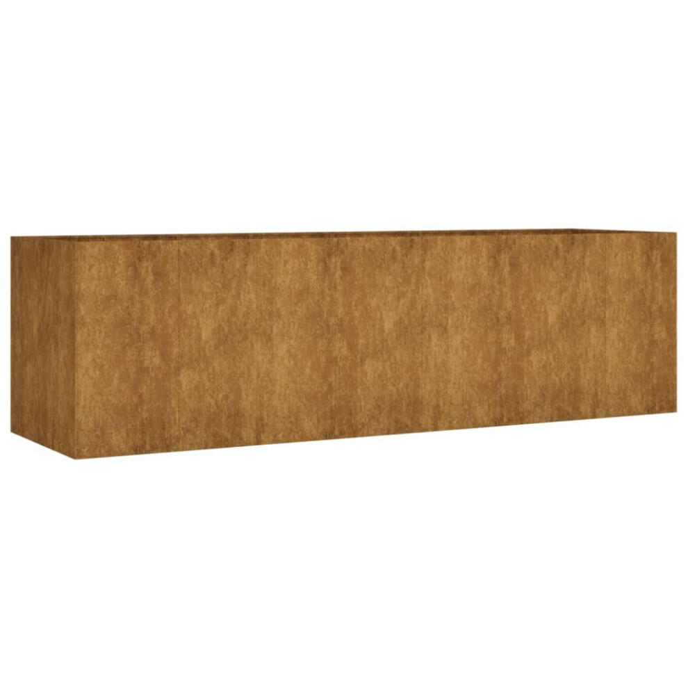 Vidaxl (280 X 80 X 80 Cm) Planter Garden Raised Bed Plant Pot Flower Box Flower Pot Corten Steel