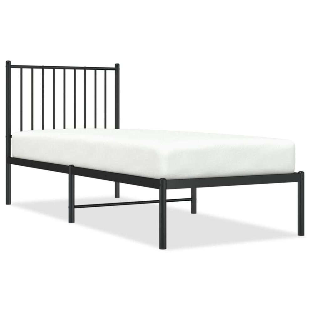 (with headboard, 80 x 200 cm) vidaXL Metal Bed Frame with Headboard Bedroom Metal Platform Bed Base Bedstead