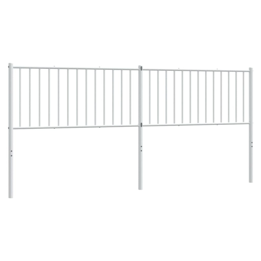 Vidaxl (White, 206 X 3 X 90 Cm) Metal Headboard Bed Header Bedroom Furniture Decor Metal Bed Headboard