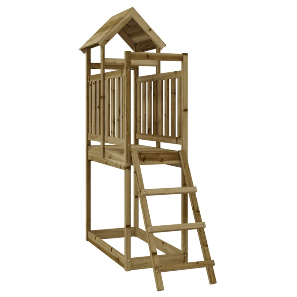 (solid impregnated pinewood) vidaXL Play Tower Climbing Frame Garden Play Tower with Ladder Solid Wood Pine