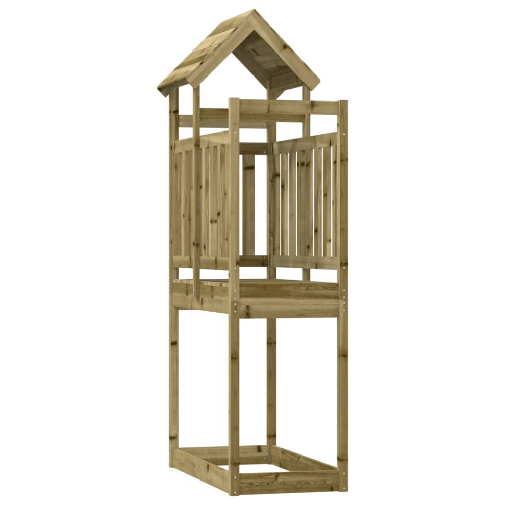 (solid impregnated pinewood) vidaXL Play Tower Kids Outdoor Climbing Frame Garden Play Tower Solid Wood