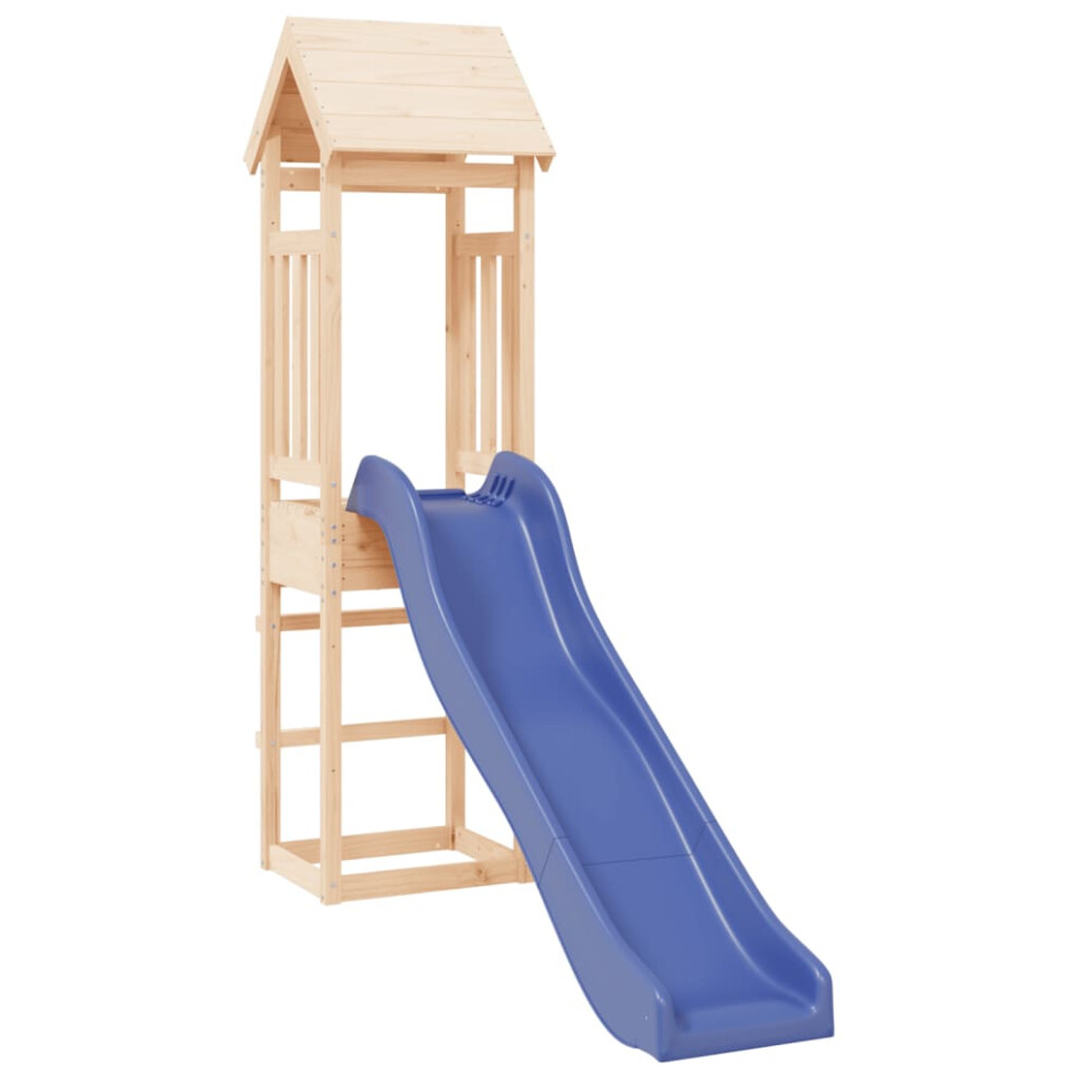 (solid pinewood) vidaXL Playhouse Outdoor Garden Climbing Frame with Slide Solid Wood Pine