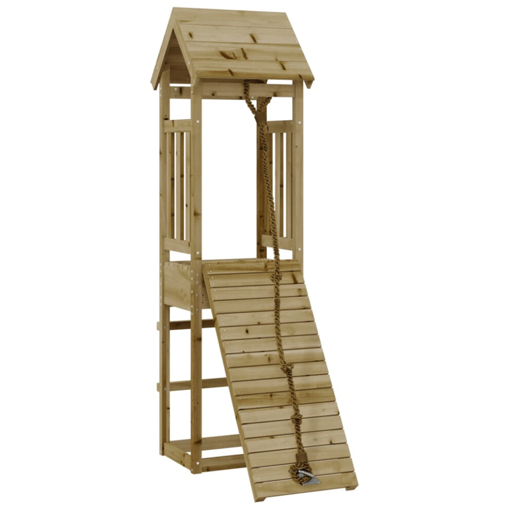 (solid impregnated pinewood) vidaXL Playhouse with Climbing Wall Children Play Climbing Frame Solid Wood