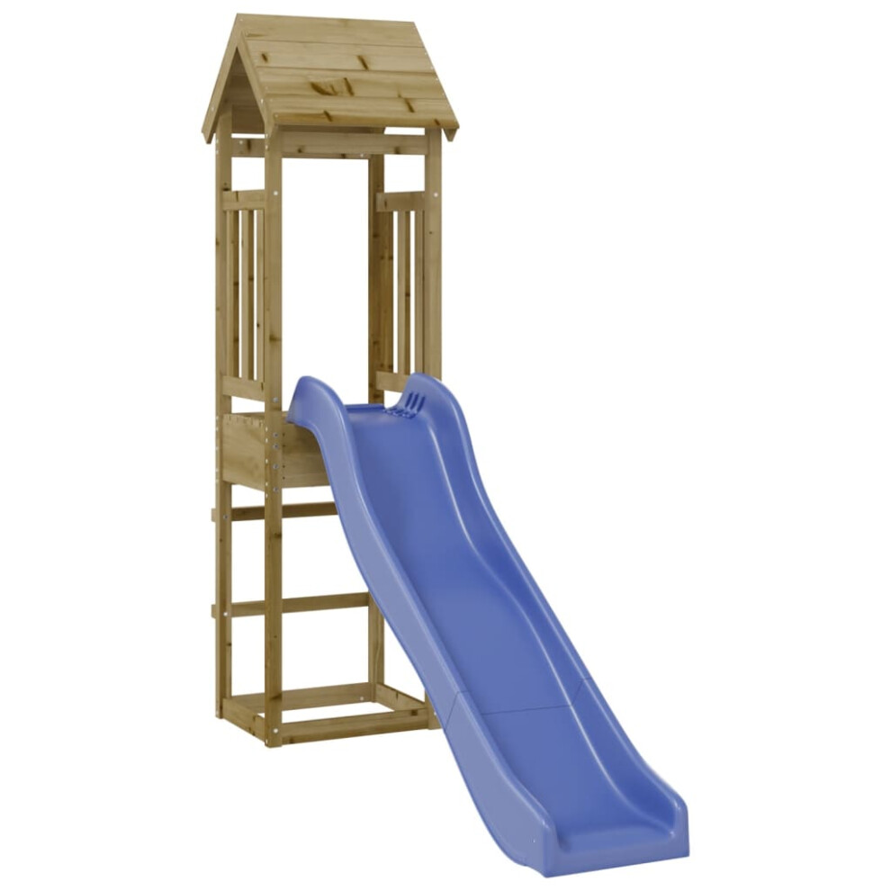 (solid impregnated pinewood) vidaXL Playhouse Outdoor Garden Climbing Frame with Slide Solid Wood Pine