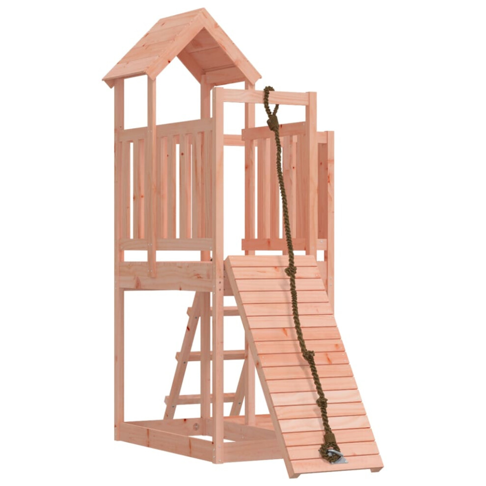 Vidaxl (Solid Douglas Wood) Playhouse With Climbing Wall Solid Wood Wooden Climbing Frame