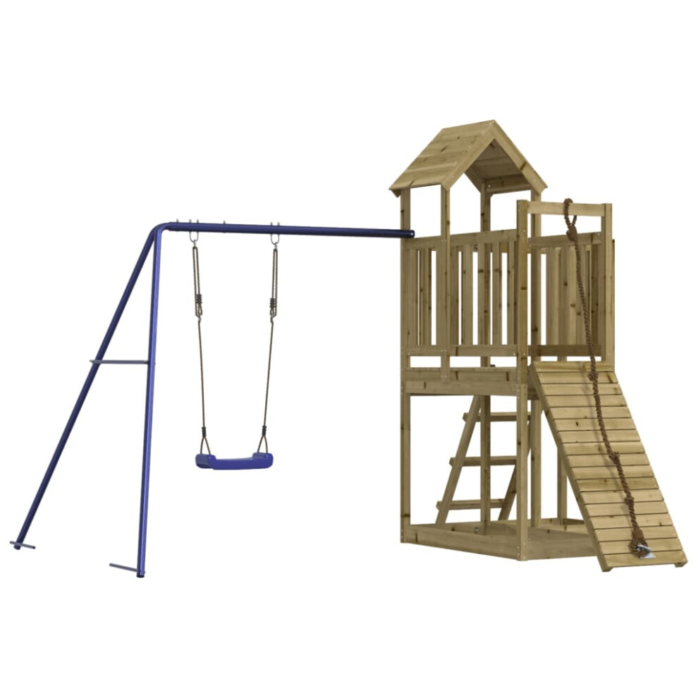 (solid impregnated pinewood) vidaXL Outdoor Playset Wooden Playground Set Swing Set Wood Pine