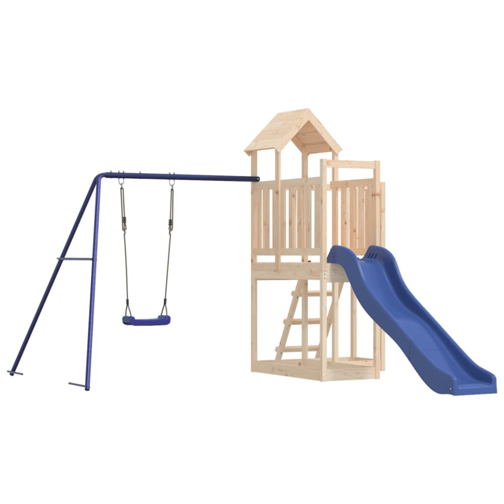 (solid pinewood) vidaXL Outdoor Playset Wooden Playground Set Kids Swing Set Solid Wood