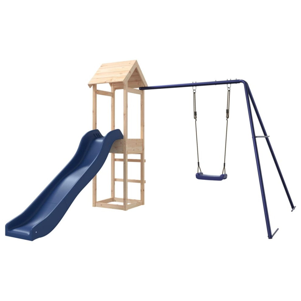 (solid pinewood) vidaXL Outdoor Playset Wooden Playground Set Swing Set Wood Pine