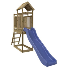 (solid impregnated pinewood) vidaXL Playhouse Outdoor Climbing Frame with Slide Ladder Solid Wood Pine