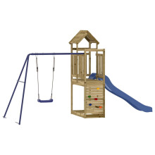 (solid impregnated pinewood) vidaXL Outdoor Playset Wooden Playground Set Kids Swing Set Solid Wood