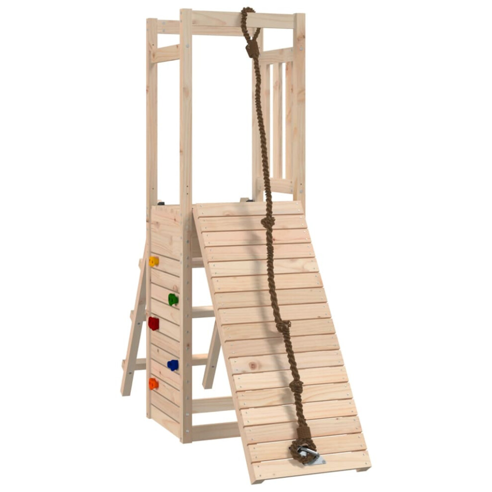 (solid pinewood) vidaXL Playhouse Climbing Frame Kids Play with Climbing Wall Solid Wood Pine