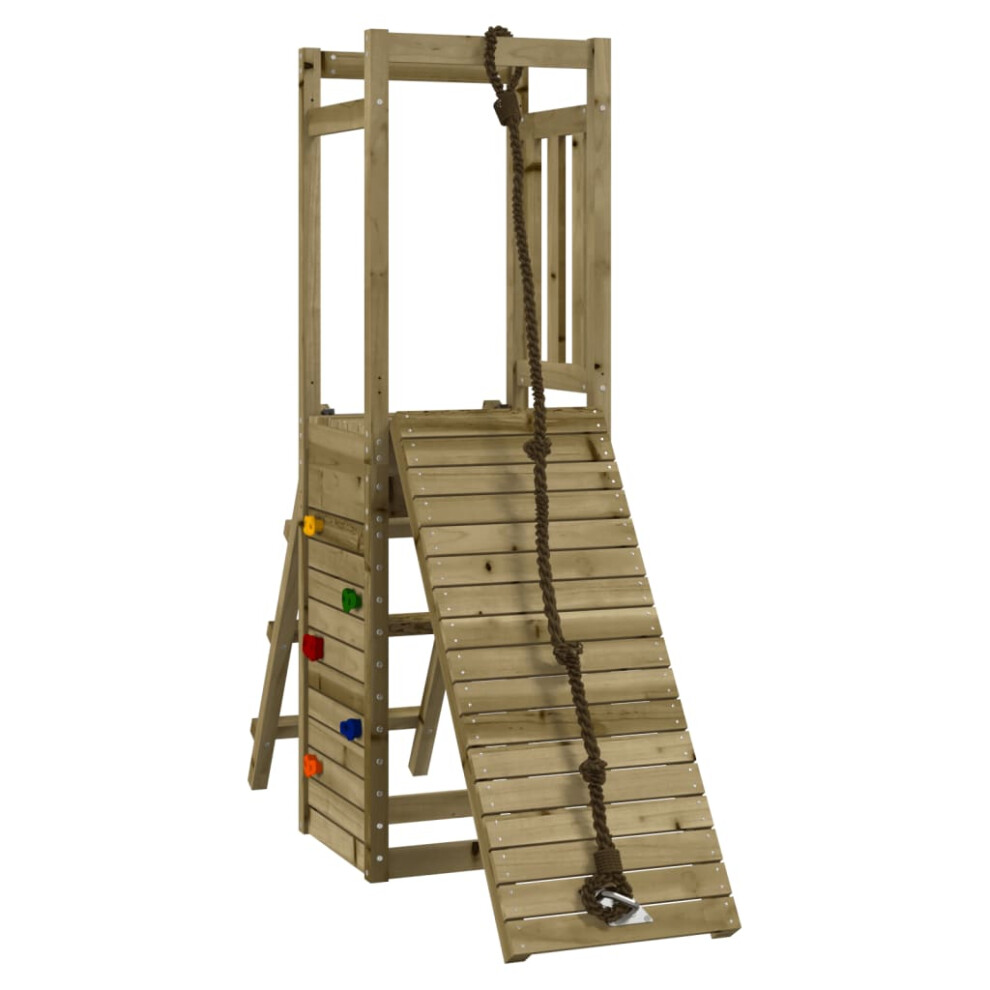 (solid Impregnated pinewood) vidaXL Playhouse Climbing Frame Kids Play With Climbing Wall Solid Wood Pine