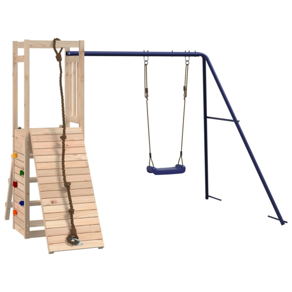 (solid pinewood) vidaXL Outdoor Playset Wooden Playground Set Kids Swing Set Solid Wood