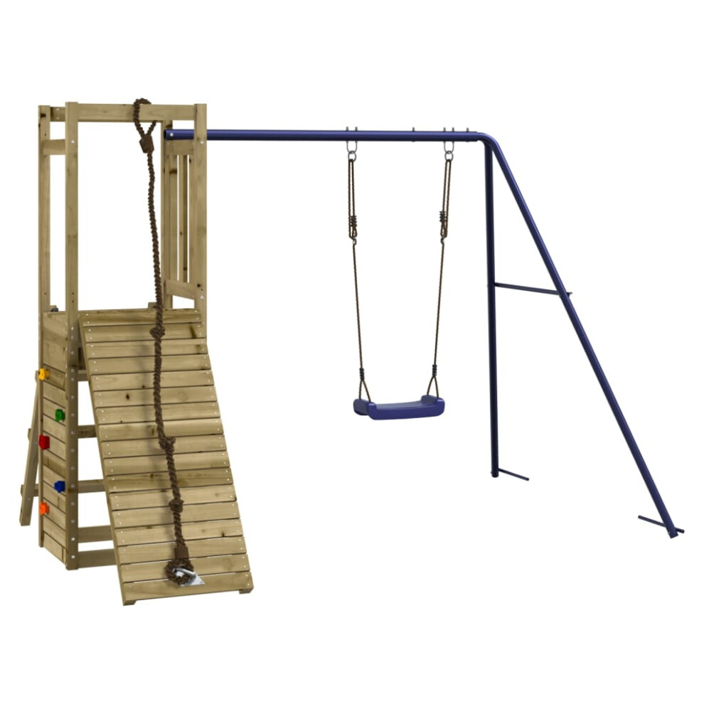 (solid impregnated pinewood) vidaXL Outdoor Playset Wooden Playground Set Kids Swing Set Solid Wood