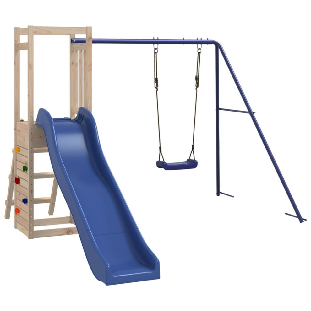 (solid pinewood) vidaXL Outdoor Playset Wooden Playground Set Kids Swing Set Solid Wood