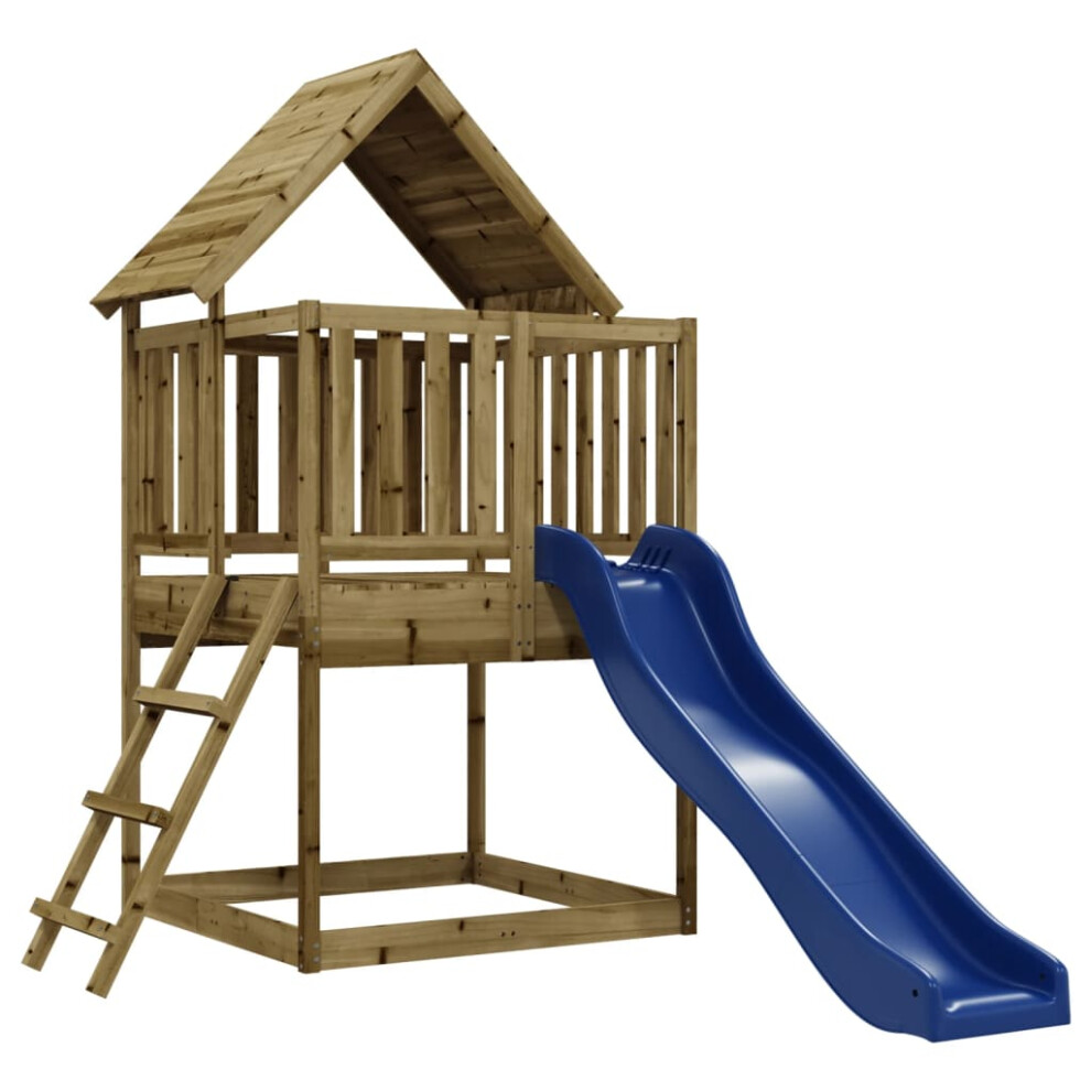 (solid impregnated pinewood) vidaXL Outdoor Playset Wooden Playground Set Garden Playhouse Solid Wood Pine