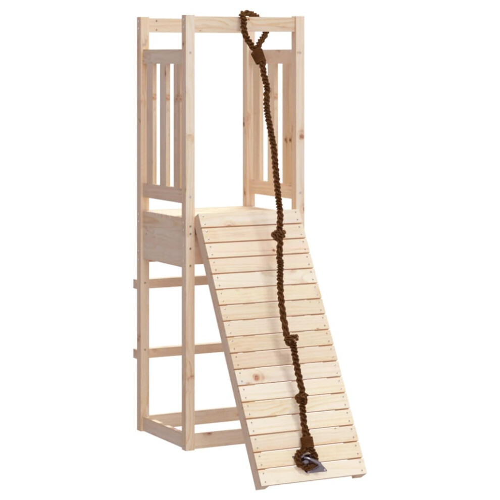 (solid pinewood) vidaXL Playhouse with Climbing Wall Solid Wood Douglas Wooden Climbing Frame