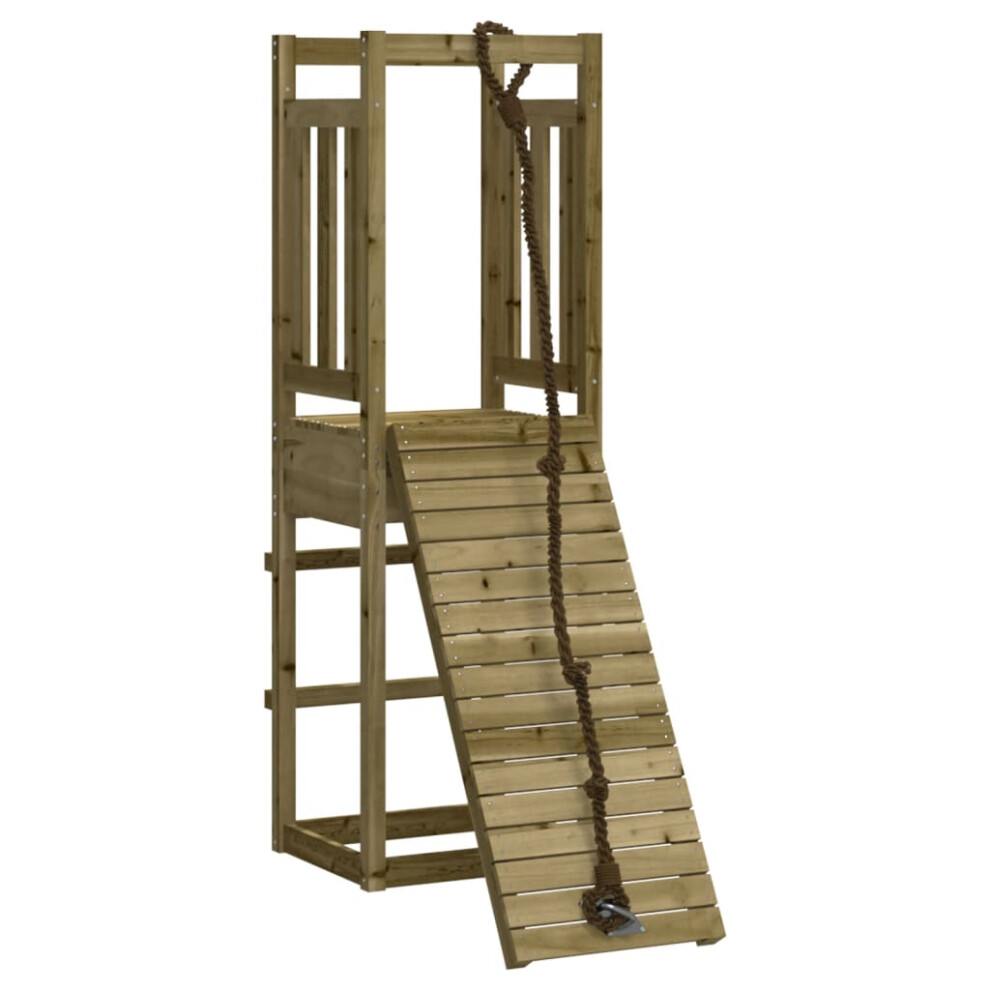 (solid impregnated pinewood) vidaXL Playhouse with Climbing Wall Solid Wood Douglas Wooden Climbing Frame