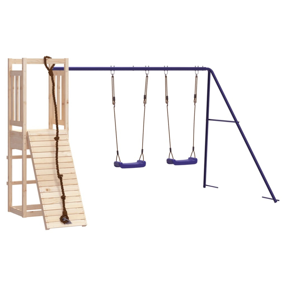 (solid pinewood) vidaXL Outdoor Playset Wooden Playground Set Kids Swing Set Solid Wood Douglas