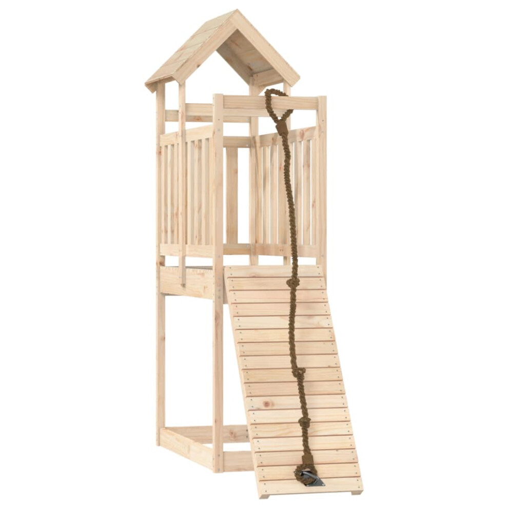 (solid pinewood) vidaXL Playhouse with Climbing Wall Impregnated Wood Pine Kids Climbing Frame