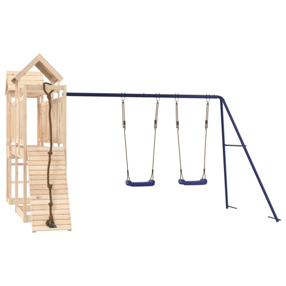 (solid pinewood) vidaXL Outdoor Playset Wooden Playground Set Kids Swing Set Solid Wood Douglas