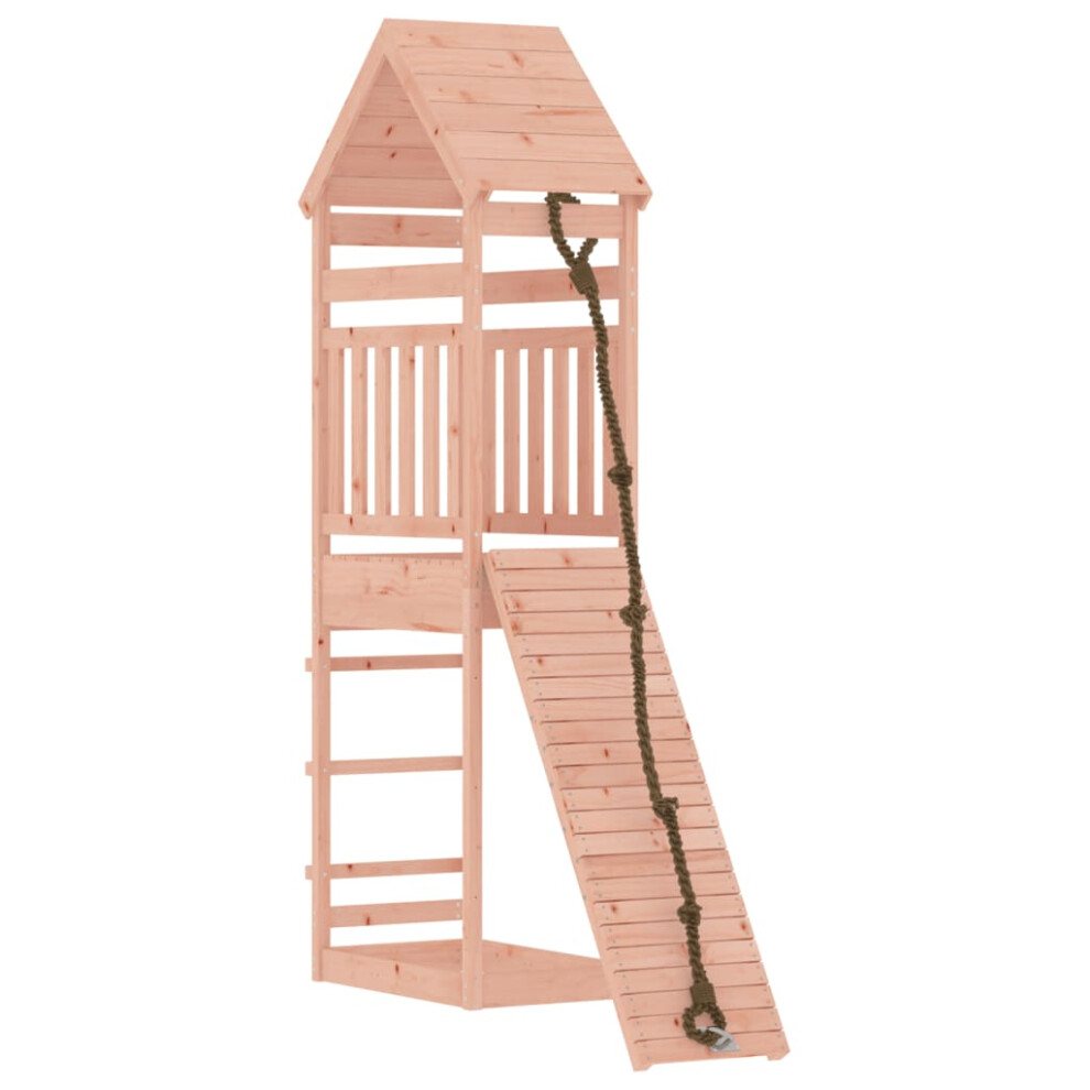 (solid douglas wood) vidaXL Playhouse Outdoor Playset with Climbing Wall Play Tower Solid Wood Pine