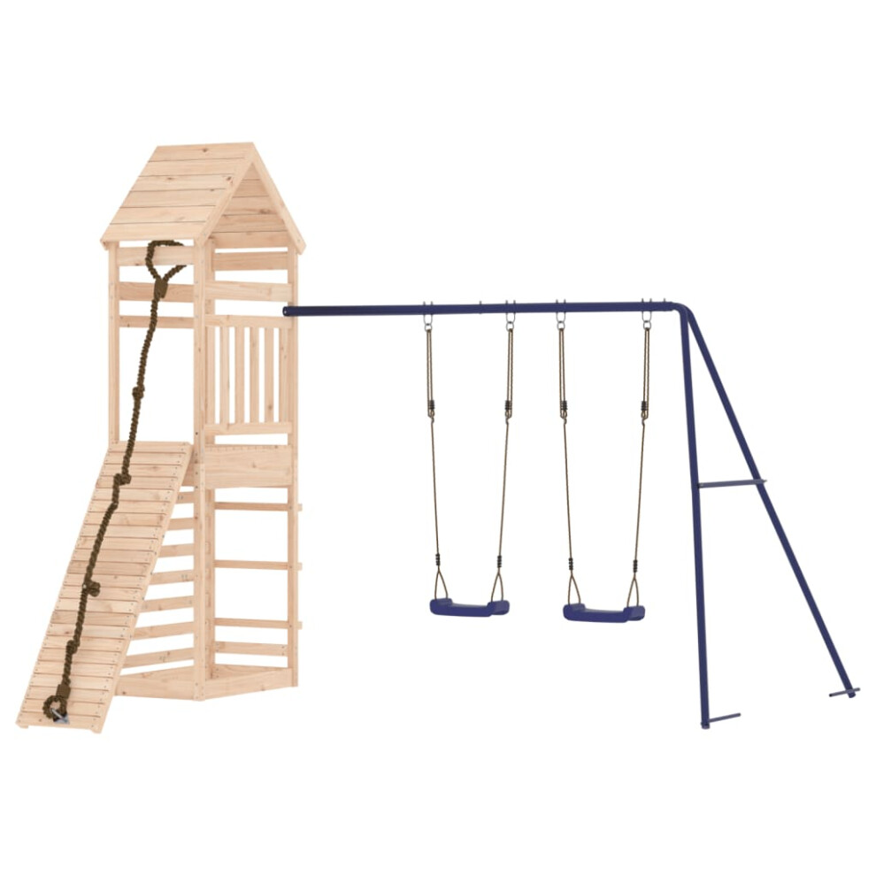 (solid pinewood) vidaXL Outdoor Playset Playhouse Play Tower Playground Set Solid Wood Douglas