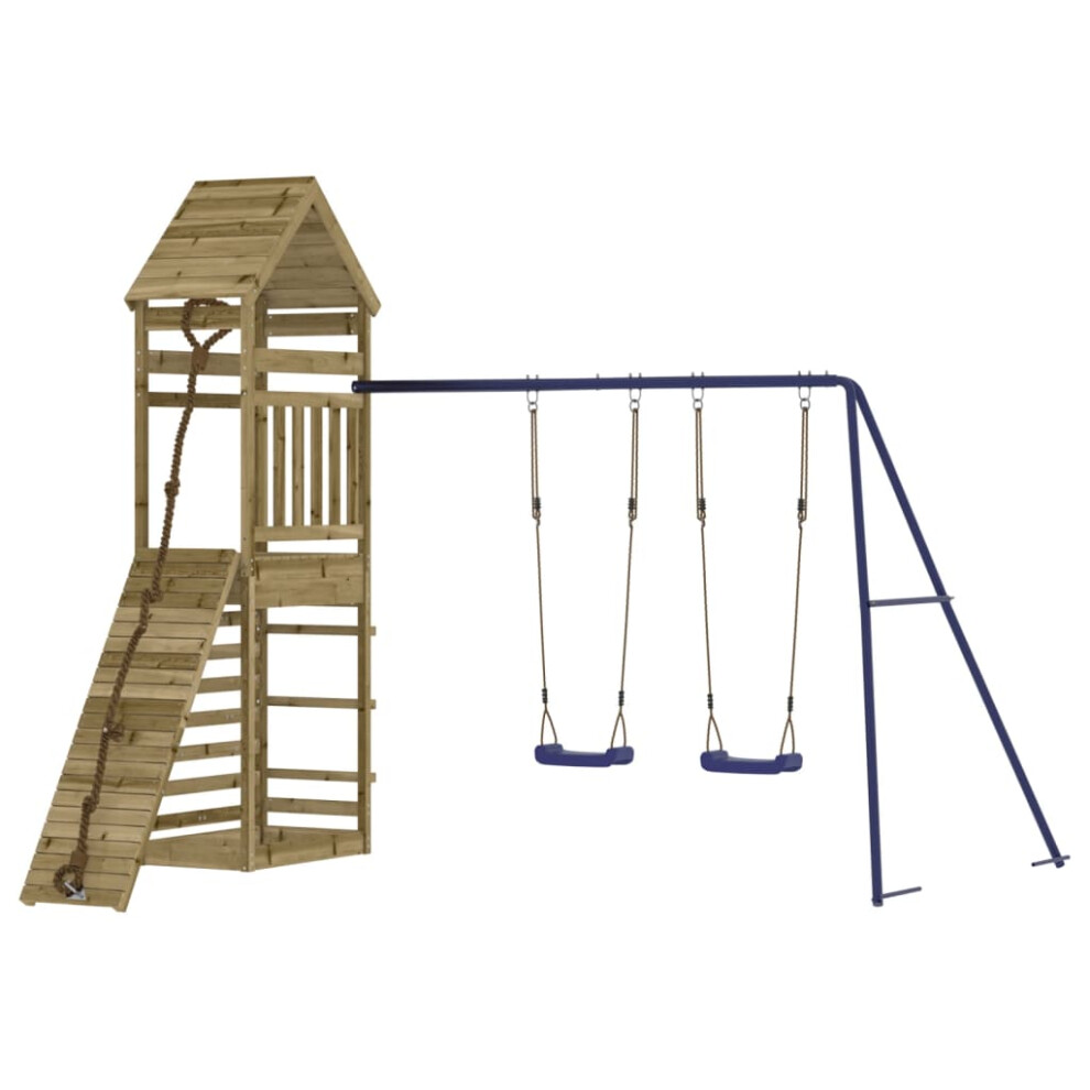 (solid impregnated pinewood) vidaXL Outdoor Playset Playhouse Play Tower Playground Set Solid Wood Douglas