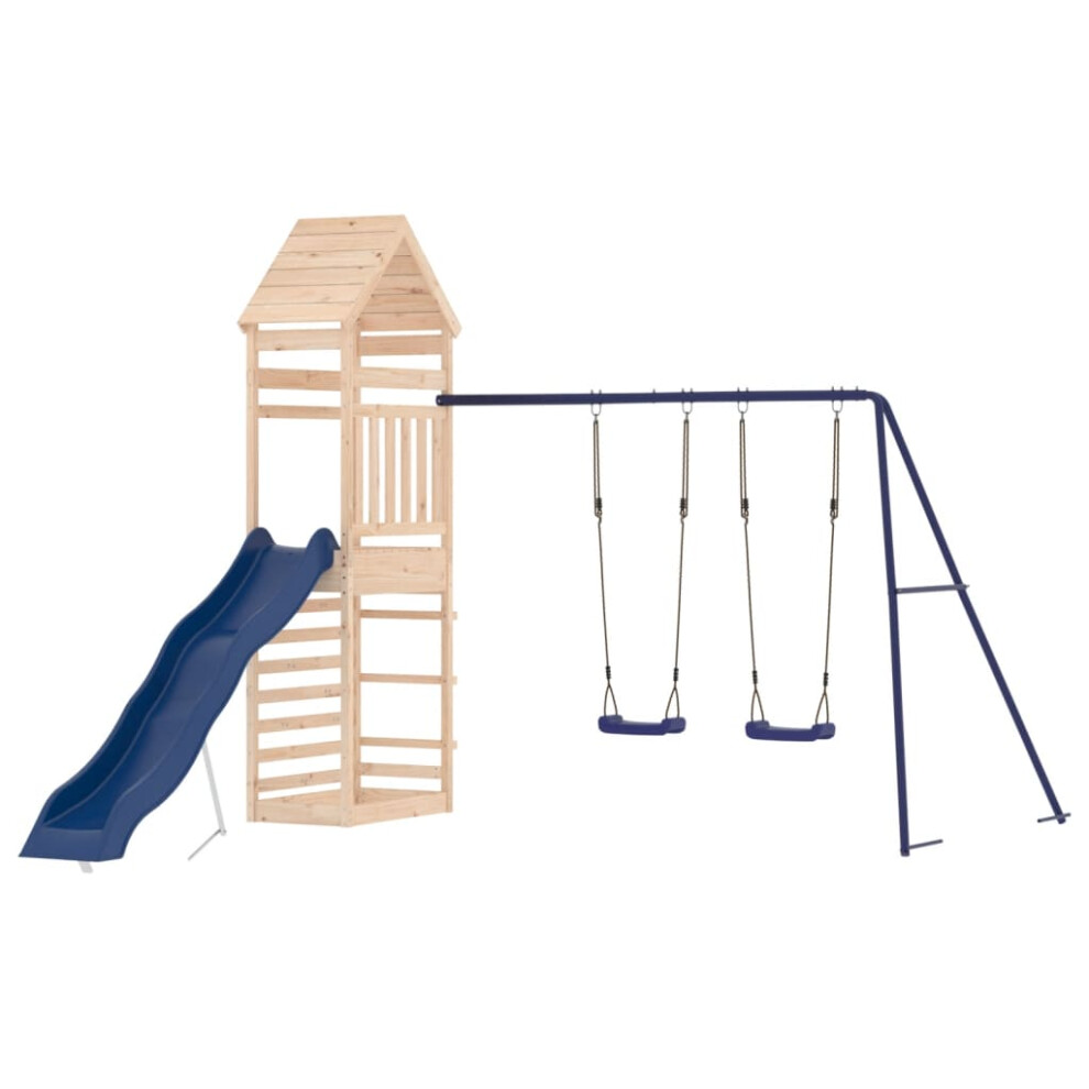 (solid pinewood) vidaXL Outdoor Playset Playhouse Play Tower Playground Set Solid Wood Douglas