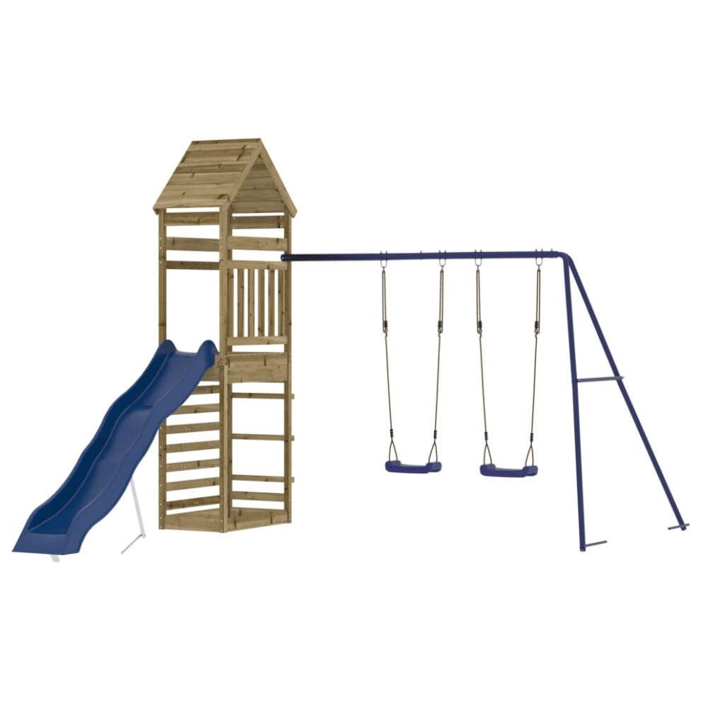 (solid impregnated pinewood) vidaXL Outdoor Playset Playhouse Play Tower Playground Set Solid Wood Douglas