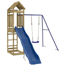 (solid impregnated pinewood) vidaXL Outdoor Playset Garden Playhouse Play Tower Set Impregnated Wood Pine