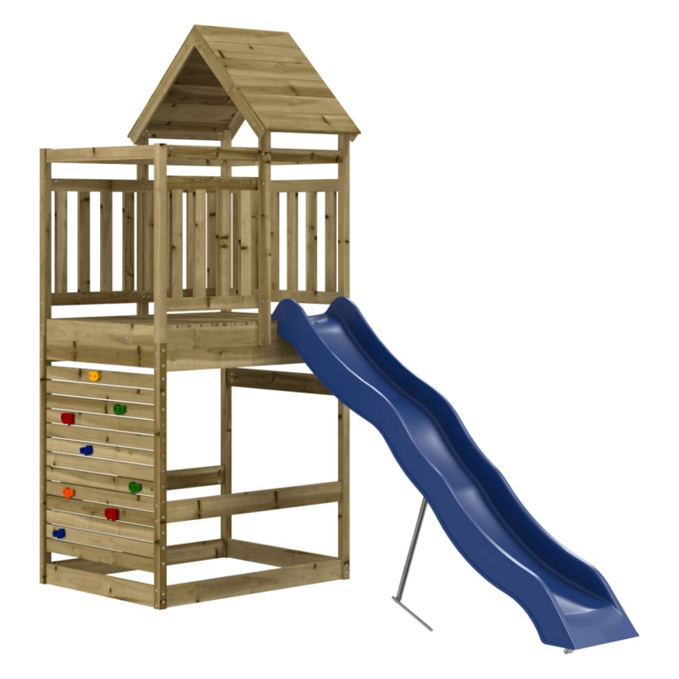 Vidaxl (Solid Impregnated Pinewood) Outdoor Playset Playhouse Play Tower Playground Set Solid Wood Douglas