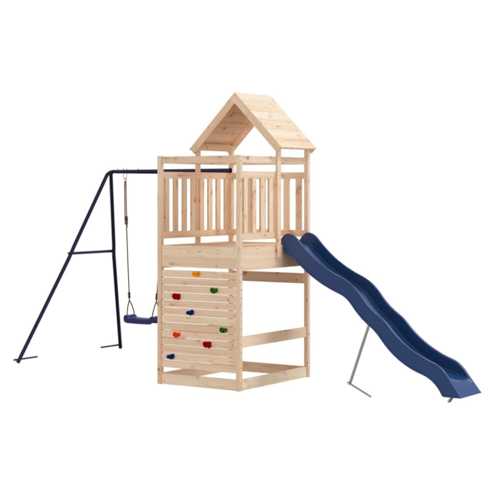 (solid pinewood) vidaXL Outdoor Playset Garden Playhouse Play Tower Set Impregnated Wood Pine