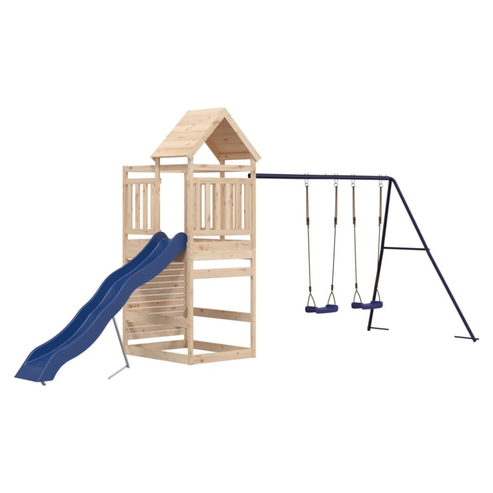 (solid pinewood) vidaXL Outdoor Playset Garden Playhouse Playground Set Impregnated Wood Pine