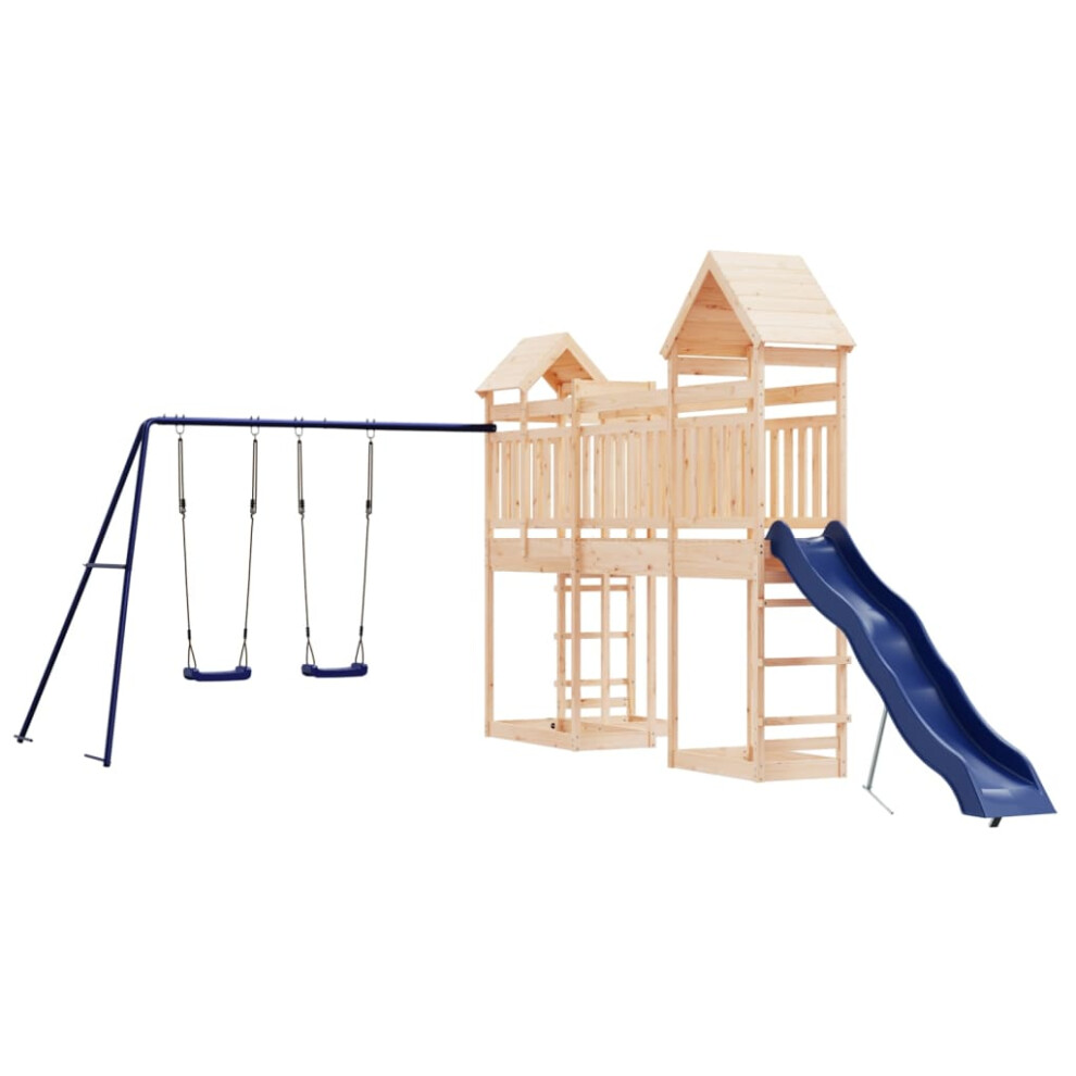 (solid pinewood) vidaXL Outdoor Playset Garden Playhouse Playground Set Impregnated Wood Pine