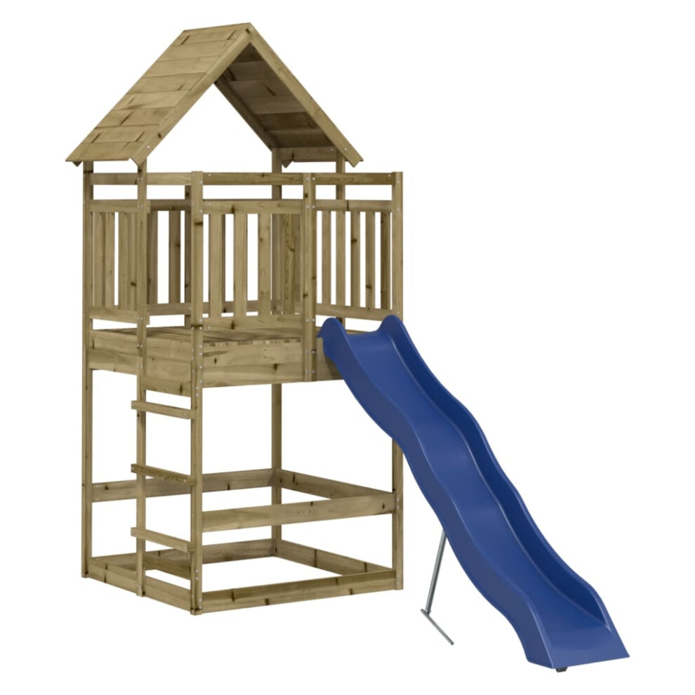 (solid impregnated pinewood) vidaXL Outdoor Playset Playhouse Play Tower Playground Set Solid Wood Pine