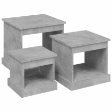 (concrete grey) vidaXL Coffee Tables Living Room End Table Side Table 3 pcs Engineered Wood