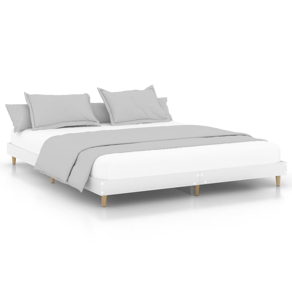 (white, 200 x 200 cm) vidaXL Bed Frame Home Bedroom Bed Base Bedstead Platform Bed Engineered Wood