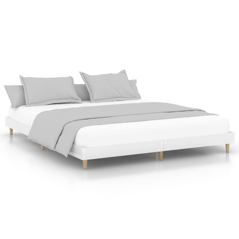 (high gloss white, 200 x 200 cm) vidaXL Bed Frame Home Bedroom Bed Base Bedstead Platform Bed Engineered Wood