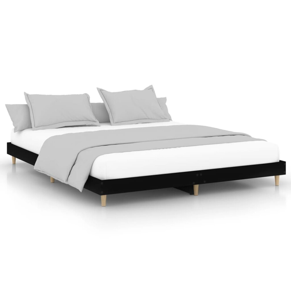 (black, 180 x 200 cm) vidaXL Bed Frame Home Bedroom Bed Base Bedstead Platform Bed Engineered Wood