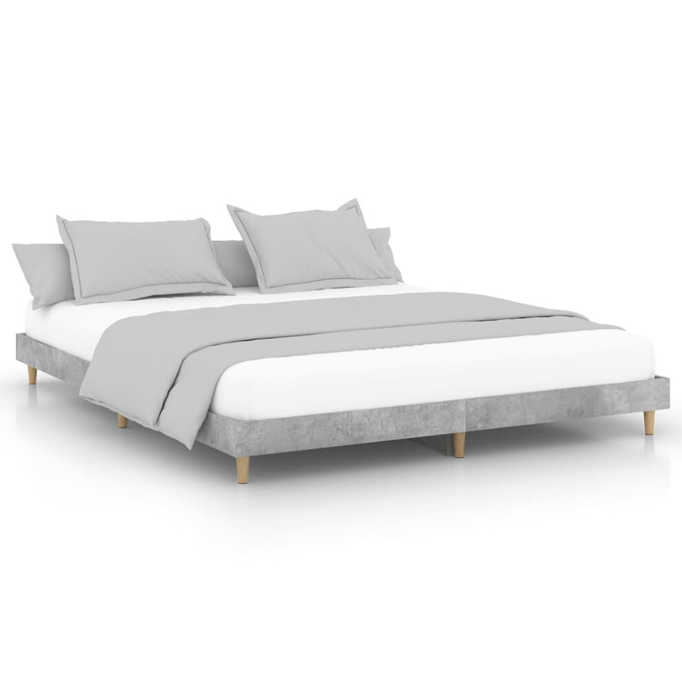 (concrete grey, 120 x 200 cm) vidaXL Bed Frame Home Bedroom Bed Base Bedstead Platform Bed Engineered Wood