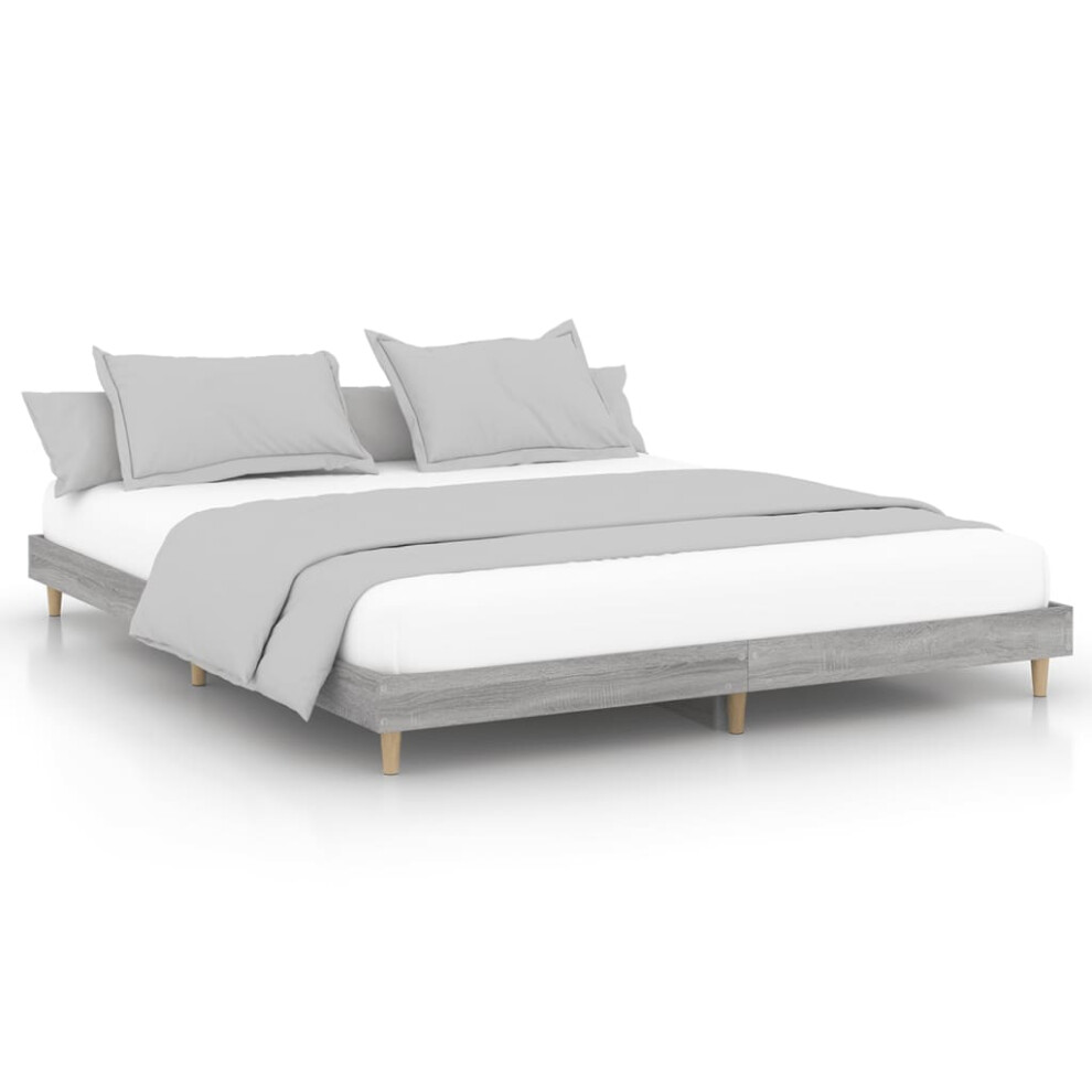 (grey sonoma, 120 x 200 cm) vidaXL Bed Frame Home Bedroom Bed Base Bedstead Platform Bed Engineered Wood