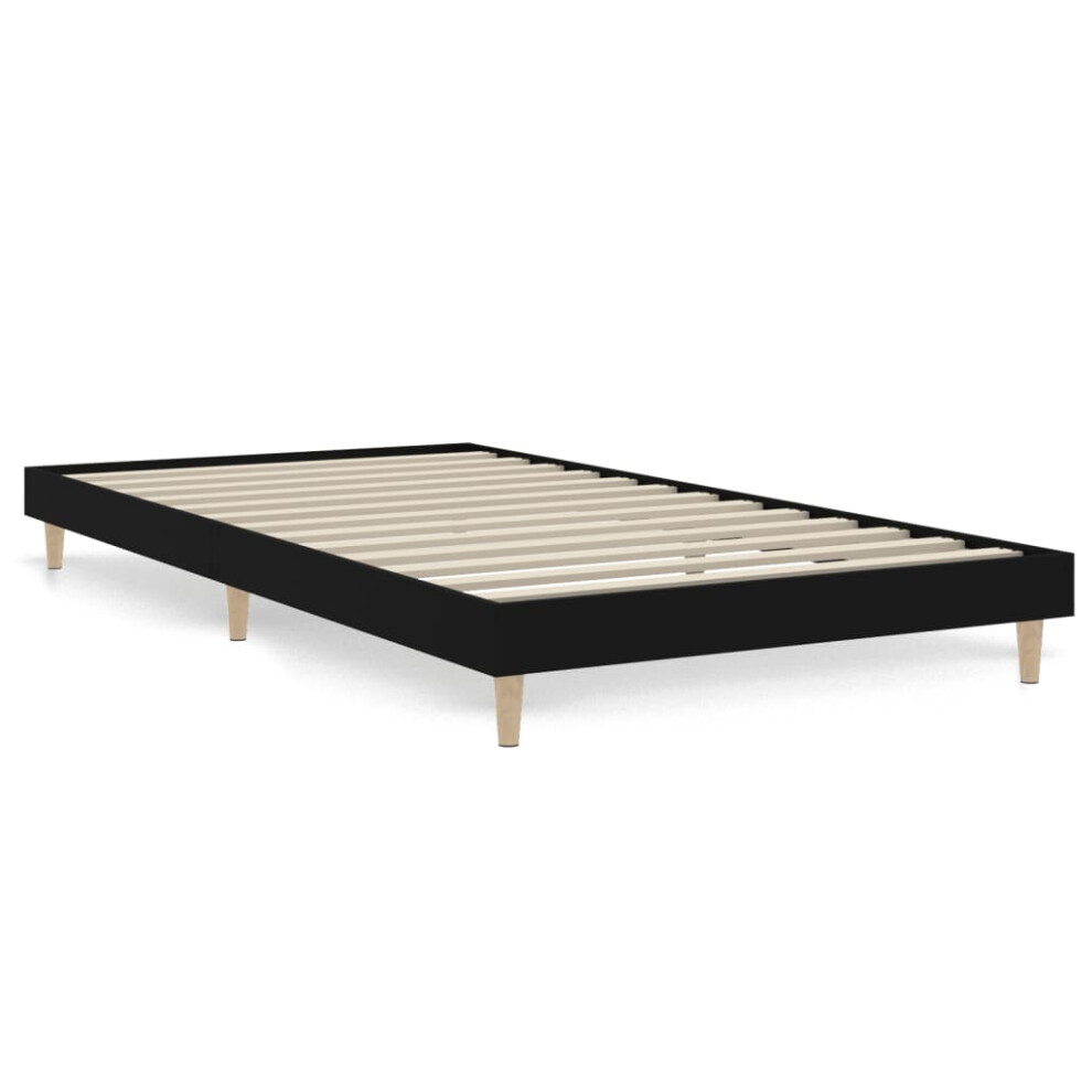 (black, 90 x 200 cm) vidaXL Bed Frame Home Bedroom Bed Base Bedstead Platform Bed Engineered Wood