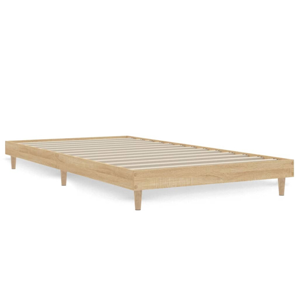 (sonoma oak, 90 x 200 cm) vidaXL Bed Frame Home Bedroom Bed Base Bedstead Platform Bed Engineered Wood