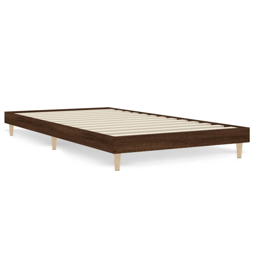 (brown oak, 90 x 200 cm) vidaXL Bed Frame Home Bedroom Bed Base Bedstead Platform Bed Engineered Wood