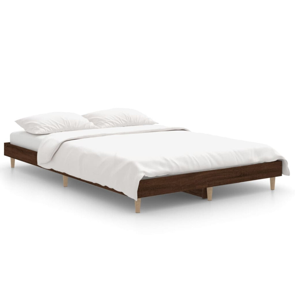 (brown oak, 120 x 190 cm) vidaXL Bed Frame Home Bedroom Bed Base Bedstead Platform Bed Engineered Wood