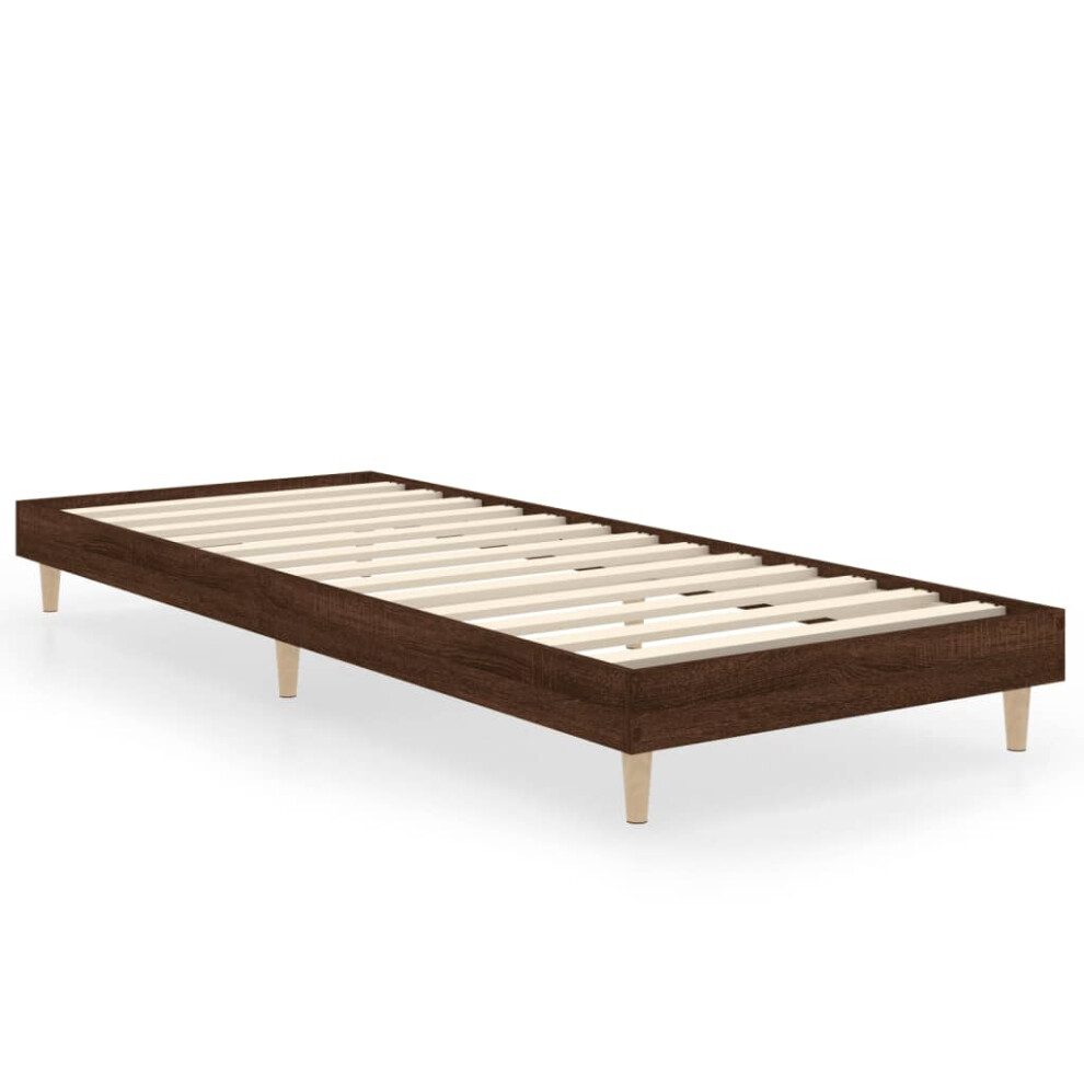 (brown oak, 75 x 190 cm) vidaXL Bed Frame Home Bedroom Bed Base Bedstead Platform Bed Engineered Wood