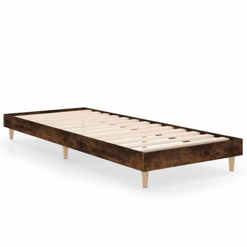 Vidaxl (Smoked Oak, 75 X 190 Cm) Bed Frame Home Bedroom Bed Base Bedstead Platform Bed Engineered Wood