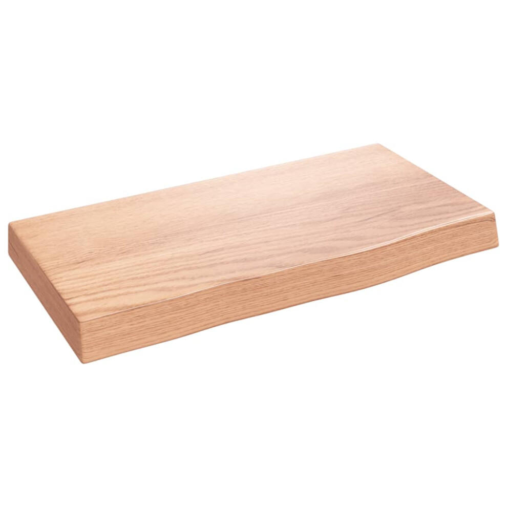 Vidaxl (Light Brown, 40 X 20 X 4 Cm) Wall Shelf Wooden Floating Shelf Display Shelf Treated Solid Wood Oak